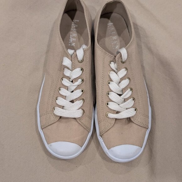 Polo Ralph Lauren Canvas Beige Beachy Sneakers - Women's sz 7.5 - Picture 4 of 12